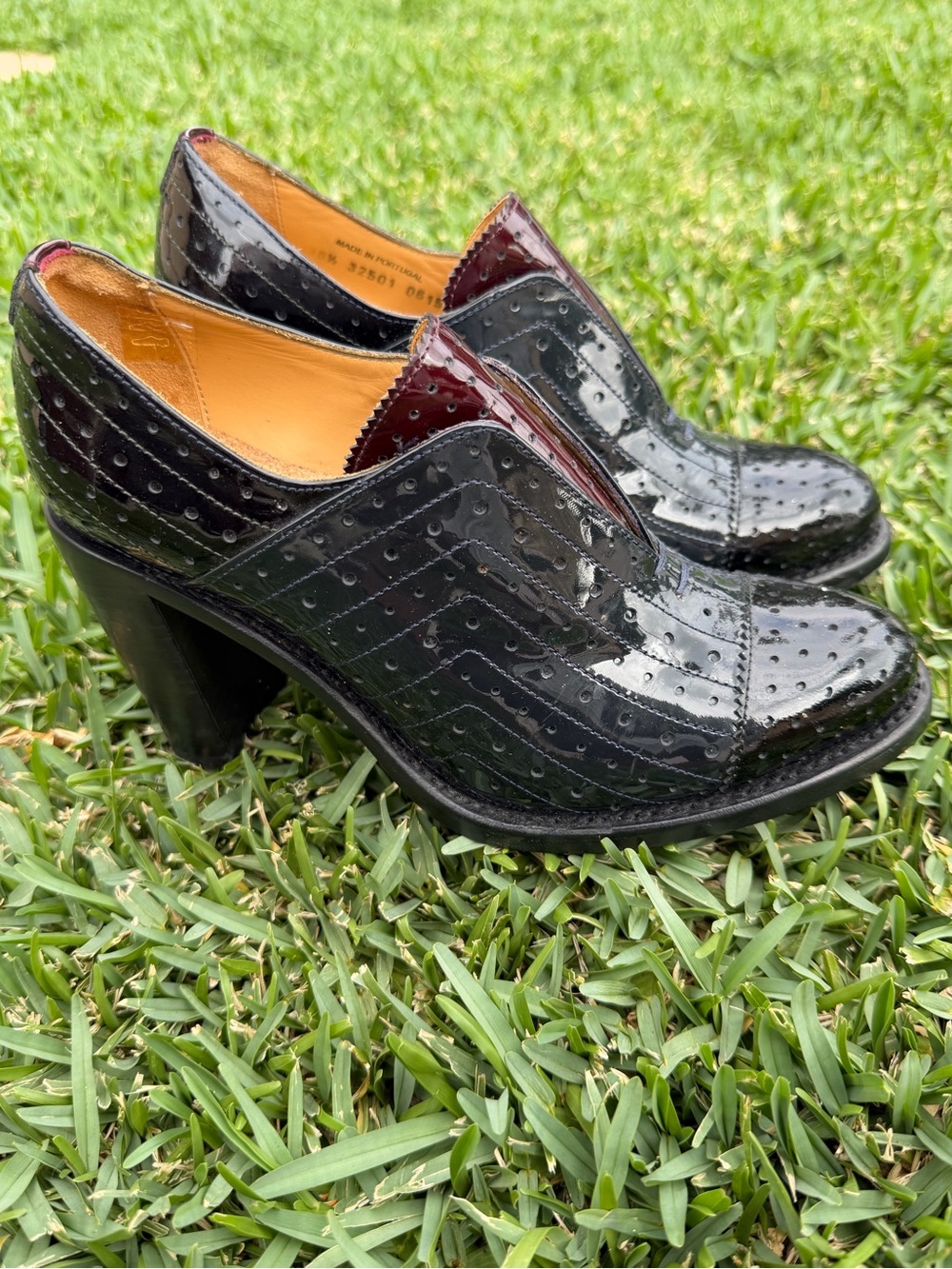 The Office of Angela Scott Miss Farrow Black Patent Leather Heels 38.5/8.5